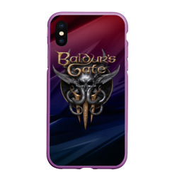 Чехол для iPhone XS Max матовый Baldurs Gate 3 logo geometry 