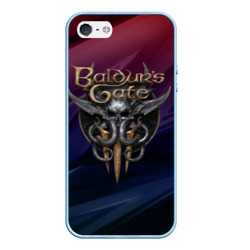 Чехол для iPhone 5/5S матовый Baldurs Gate 3 logo geometry 