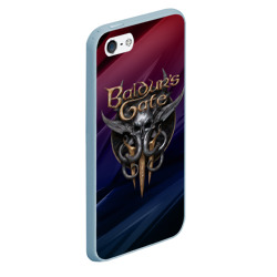 Чехол для iPhone 5/5S матовый Baldurs Gate 3 logo geometry  - фото 2