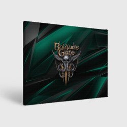 Холст прямоугольный Baldurs Gate 3 logo green geometry 