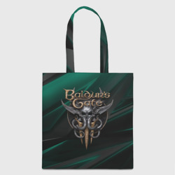 Шоппер 3D Baldurs Gate 3 logo green geometry 