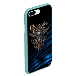 Чехол для iPhone 7Plus/8 Plus матовый Baldurs Gate 3 logo blue geometry  - фото 2
