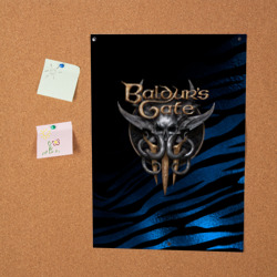 Постер Baldurs Gate 3 logo blue geometry  - фото 2