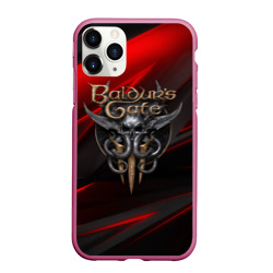 Чехол для iPhone 11 Pro Max матовый Baldurs Gate 3 logo  geometry 