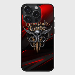 Чехол силиконовый для Apple iPhone 15 Pro матовый Baldurs Gate 3 logo  geometry 