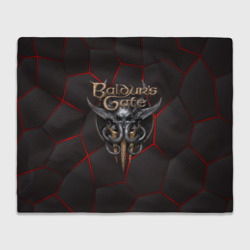 Плед 3D Baldurs Gate 3 logo red black geometry 