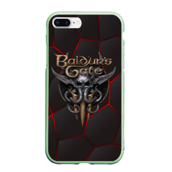 Чехол для iPhone 7Plus/8 Plus матовый Baldurs Gate 3 logo red black geometry 