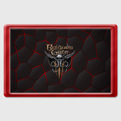 Магнит 45*70 Baldurs Gate 3 logo red black geometry 