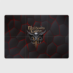 Магнитный плакат 3Х2 Baldurs Gate 3 logo red black geometry 