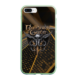 Чехол для iPhone 7Plus/8 Plus матовый Baldurs Gate 3 logo dark gold geometry 