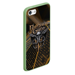 Чехол для iPhone 5/5S матовый Baldurs Gate 3 logo dark gold geometry  - фото 2