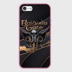 Чехол для iPhone 5/5S матовый Baldurs Gate 3 logo Dark logo