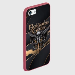 Чехол для iPhone 5/5S матовый Baldurs Gate 3 logo Dark logo - фото 2