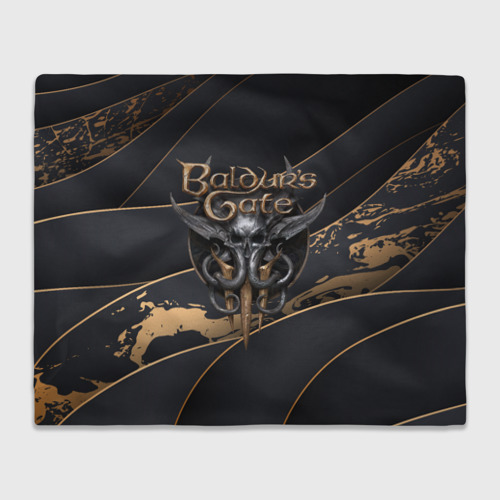 Плед с принтом Baldurs Gate 3 logo Dark logo, вид спереди №1