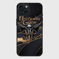 Чехол силиконовый для Apple iPhone 15 матовый Baldurs Gate 3 logo Dark logo