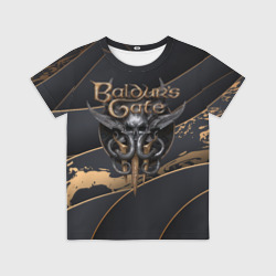 Детская футболка 3D Baldurs Gate 3 logo Dark logo
