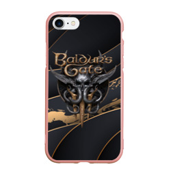 Чехол для iPhone 7/8 матовый Baldurs Gate 3 logo Dark logo