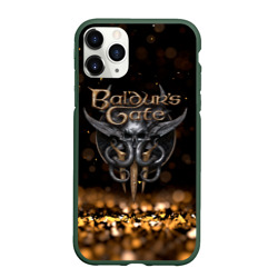 Чехол для iPhone 11 Pro матовый Baldurs Gate 3 logo Dark gold logo