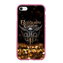 Чехол для iPhone 6/6S матовый Baldurs Gate 3 logo Dark gold logo