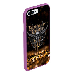Чехол для iPhone 7Plus/8 Plus матовый Baldurs Gate 3 logo Dark gold logo - фото 2