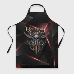 Фартук 3D Baldurs Gate 3 logo  black red