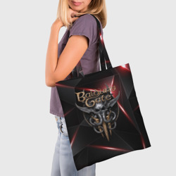 Шоппер 3D Baldurs Gate 3 logo  black red - фото 2