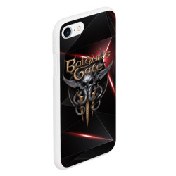 Чехол для iPhone 7/8 матовый Baldurs Gate 3 logo  black red - фото 2