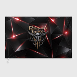 Флаг 3D Baldurs Gate 3 logo  black red