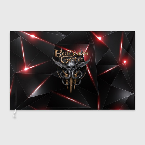 Флаг 3D Baldurs Gate 3 logo  black red - фото 3