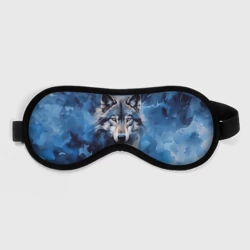 Маска для сна 3D Голова волка на ледяном фоне