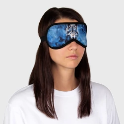 Маска для сна 3D Голова волка на ледяном фоне - фото 2