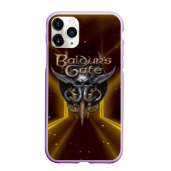 Чехол для iPhone 11 Pro Max матовый Baldurs Gate 3 logo  black gold