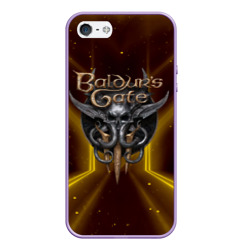 Чехол для iPhone 5/5S матовый Baldurs Gate 3 logo  black gold