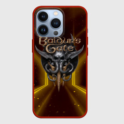 Чехол для iPhone 13 Pro Baldurs Gate 3 logo  black gold