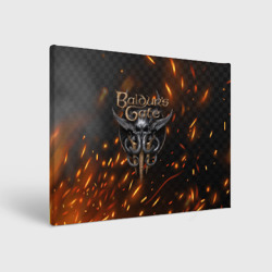 Холст прямоугольный Baldurs Gate 3  logo fire