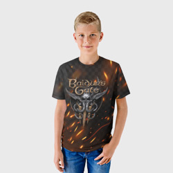 Детская футболка 3D Baldurs Gate 3  logo fire - фото 2