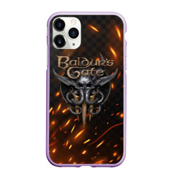 Чехол для iPhone 11 Pro матовый Baldurs Gate 3  logo fire