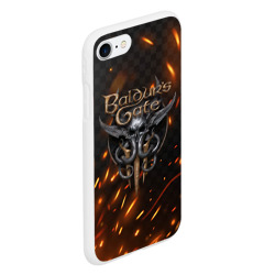 Чехол для iPhone 7/8 матовый Baldurs Gate 3  logo fire - фото 2