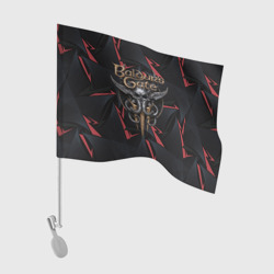 Флаг для автомобиля Baldurs Gate 3  logo dark red