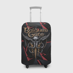 Чехол для чемодана 3D Baldurs Gate 3  logo dark red