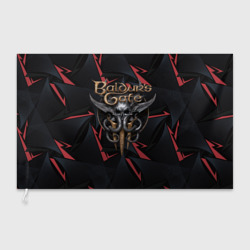 Флаг 3D Baldurs Gate 3  logo dark red