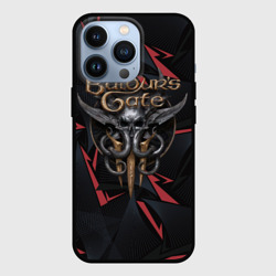 Чехол для iPhone 13 Pro Baldurs Gate 3  logo dark red