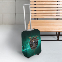 Чехол для чемодана 3D Baldurs Gate 3 logo green - фото 2