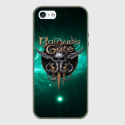 Чехол для iPhone 5/5S матовый Baldurs Gate 3 logo  green