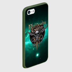 Чехол для iPhone 5/5S матовый Baldurs Gate 3 logo  green - фото 2