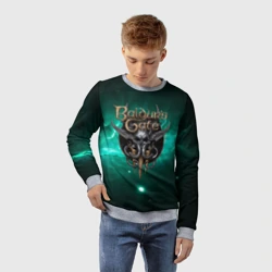 Детский свитшот 3D Baldurs Gate 3 logo  green - фото 2