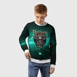 Детский свитшот 3D Baldurs Gate 3 logo  green - фото 2