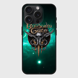 Чехол силиконовый для Apple iPhone 15 Pro матовый Baldurs Gate 3 logo  green