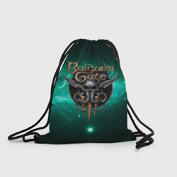 Рюкзак-мешок 3D Baldurs Gate 3 logo  green