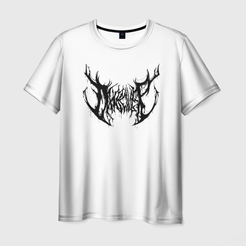 Мужская футболка 3D с принтом Dxnkwer Белые с черным логотипом, вид спереди #2